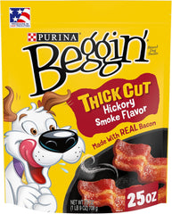 Purina Beggin' Strips With Real Meat Dog Treats, Thick Cut Hickory Smoke Flavor - 25 oz. Pouch
