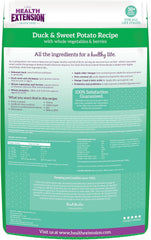 Health Extension Grain Free Duck & Sweet Potato Dry Dog Food (10 lb / 4.54 kg) - Lean Protein Formula with Turmeric & Antioxidants for Healthy Skin & Digestion