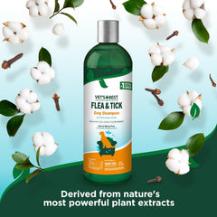 HERO PET Vet's Best Natural Flea & Tick Dog Shampoo – Plant-Based Formula with Cotton Spice Scent – Natural Dog Shampoo with Essential Oils for Flea and Tick Support – Made in USA – 12 oz Bottle