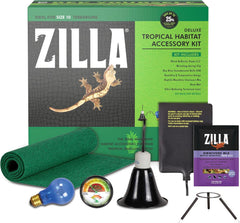 Dragon Habitat Accessory Kit, Easy Starter Kit for Bearded Dragons, Includes Lighting, UVB, Heat, Bedding, Humidity, Temperature and Food, Ideal for Habitats 20L - 60 BR Terrariums