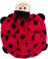 ZippyPaws Squeakie Crawler- No Stuffing Dog Toy to Keep Them Busy, for Small, Medium, & Large Dogs, Squeaky Pet Toy for Boredom, Unstuffed Chew Toy, Soft Plush Puppy Products, Betsey the Ladybug- 10"