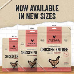Vital Essentials Freeze Dried Raw Dog Food, Chicken Mini Nibs Entree, 25 oz