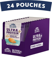 Natural Balance Ultra Protein Plus Wet Cat Food, Immune & Digestive Health Real Chicken with Pumpkin Puree Topper with Chicken Liver & Chicken Heart, High Protein Cat Food - 2.4 oz. (Pack of 24)