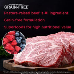 Diamond Naturals Grain Free Real Meat Recipe Premium Dry Dog Food With Real Pasture Raised Beef 28Lb