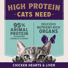 Natural Balance Ultra Protein Plus Wet Cat Food, Immune & Digestive Health Real Chicken with Pumpkin Puree Topper with Chicken Liver & Chicken Heart, High Protein Cat Food - 2.4 oz. (Pack of 24)