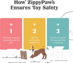 ZippyPaws Squeakie Crawler- No Stuffing Dog Toy to Keep Them Busy, for Small, Medium, & Large Dogs, Squeaky Pet Toy for Boredom, Unstuffed Chew Toy, Soft Plush Puppy Products, Betsey the Ladybug- 10"