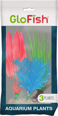 GloFish Fluorescent Plant Multipack 3 Count, Contains Willow Grass, Hairgrass and Berterol Aquarium Plants
