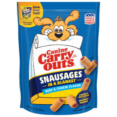Canine Carry Outs Snausages in a Blanket Dog Treats Beef & Cheese