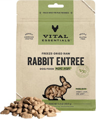 Vital Essentials Freeze Dried Raw Dog Food, Rabbit Mini Nibs Entree, 5.5 oz