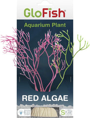 GloFish Red Algae Plant Aquarium Décor, Red Small, Fluorescent Under Blue LED Light