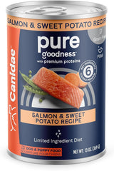 Canidae Pure Limited Ingredient Premium Adult Wet Dog Food, Salmon & Sweet Potato Recipe, 13 oz. (Case of 12), Grain Free