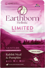 Earthborn Holistic Venture Rabbit Meal & Pumpkin Limited Ingredient Diet Grain-Free Dry Food for Dogs & Puppies