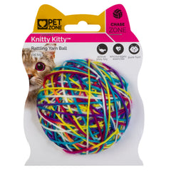 Pet Zone 780824151972 Products Knitty Kitty Rattle Yarn Ball Cat Toy