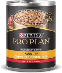 Purina Pro Plan 7+ Beef & Rice Morsels in Gravy Senior Dog Food