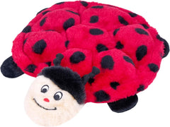 ZippyPaws Squeakie Crawler- No Stuffing Dog Toy to Keep Them Busy, for Small, Medium, & Large Dogs, Squeaky Pet Toy for Boredom, Unstuffed Chew Toy, Soft Plush Puppy Products, Betsey the Ladybug- 10"