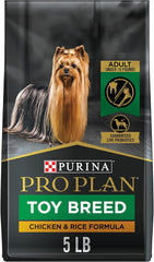 Purina Pro Plan Toy Breed Dog Food With Probiotics for Dogs, Chicken & Rice Formula - 5 lb. Bag