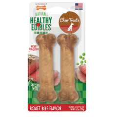 Nylabone Healthy Edibles Natural Dog Chews Long Lasting Roast Beef Flavor Treats for Dogs