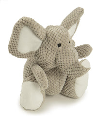 goDog Checkers Elephant Squeaky Plush Dog Toy, Chew Guard Technology - Gray, Large