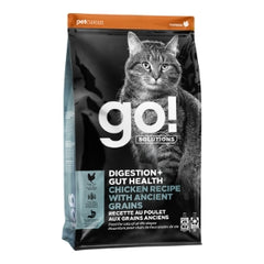 Go! Solutions Digestion + Gut Health, Dry Cat Food, Chicken Recipe with Ancient Grains