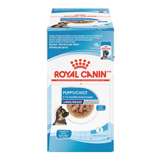 Royal Canin® Size Health Nutrition™ Large Puppy Chunks in Gravy Pouch Dog Food, 4.9 oz, 10-pack