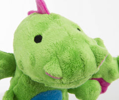 goDog Bubble Plush Skinny Dragons Squeaky Plush Dog Toy, Chew Guard Technology - Green
