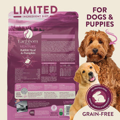 Earthborn Holistic Venture Rabbit Meal & Pumpkin Limited Ingredient Diet Grain-Free Dry Food for Dogs & Puppies