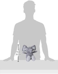 goDog Checkers Elephant Squeaky Plush Dog Toy, Chew Guard Technology - Gray, Large