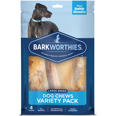 Barkworthies Variety Pack - Protein-Rich, All-Natural, Easily Digestible, Rawhide Alternative, Promotes Dental Health