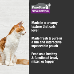 PureBites+ Gut & Digestion Squeezables for Cats, only 5 Ingredients