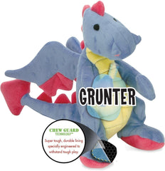 goDog Bubble Plush Dragons Squeaky Dog Toy, Chew Guard Technology - Periwinkle