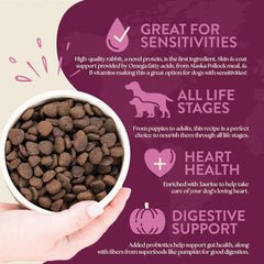 Earthborn Holistic Venture Rabbit Meal & Pumpkin Limited Ingredient Diet Grain-Free Dry Food for Dogs & Puppies