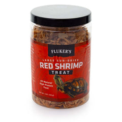 Fluker's All Natural Large Sun-Dried Red Shrimp, High Protein Treats, Aquatic Turtle Food, Great for Aquatic Frogs, Tegus, Monitors, and Tropical Fish