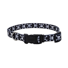 Coastal Pet - Styles - Adjustable Dog Collar, Black Skulls