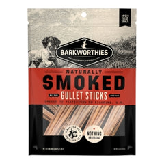 Barkworthies Smoked Gullet Sticks - All-Natural Beef Gullet Sticks for Dogs - Thin, Hollow Treats - Rawhide-Free Dog Chews