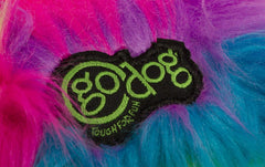 goDog Furballz Squeaky Plush Ball Dog Toy, Chew Guard Technology - Rainbow, Large