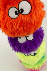 goDog Furballz Squeaky Plush Ball Dog Toy, Chew Guard Technology - Rainbow, Large