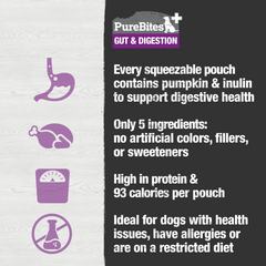 PureBites+ Gut & Digestion Squeezables for Dogs, only 5 Ingredients