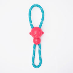 ZippyPaws - RopeTugz Teal Aggressive Chewers Dog Toy - Durable Rope, Squeaky Chew Toy, Perfect for Tug of War, Suitable for Small, Medium, and Large Breeds - Machine Washable