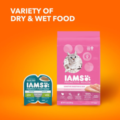 IAMS Proactive Health Adult Sensitive Digestion & Skin Dry Cat Food with Turkey