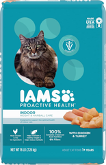 IAMS PROACTIVE HEALTH Adult Indoor Weight Control & Hairball Care Dry Cat Food with Chicken & Turkey Cat Kibble