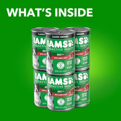 IAMS Proactive Health Adult Wet Dog Food Classic Ground with Lamb and Rice, 13 oz. Cans, Pack of 6