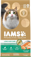 IAMS Proactive Health Long Hair Care Adult Dry Cat Food with Real Chicken & Salmon