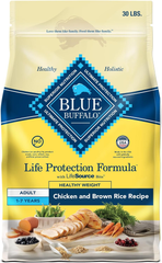 Blue Buffalo Life Protection Formula Healthy Weight Adult Dry Dog Food, Supports an Ideal Weight, Made with Natural Ingredients, Chicken & Brown Rice Recipe
