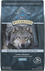 Blue Buffalo Wilderness Natural High-Protein Dry Food for Adult Dogs, Chicken Recipe