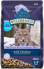 Blue Buffalo Wilderness Nature's Evolutionary Diet High-Protein, Grain-Free Natural Dry Food for Adult Cats, Chicken
