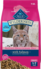 Blue Buffalo Wilderness Natural Adult Dry Cat Food, High-Protein and Grain-Free Diet, Supports Healthy Muscle Development and a Healthy Immune System, Salmon