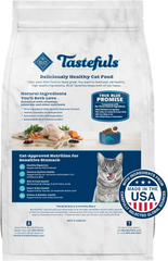 Blue Buffalo Tastefuls Natural Dry Food for Adult Cats, Sensitive Stomach, Chicken & Brown Rice Recipe
