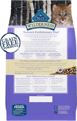 Blue Buffalo Wilderness Natural Kitten Dry Cat Food, with DHA and ARA to Support Brain and Eye Development, High-Protein and Grain-Free Diet, Chicken