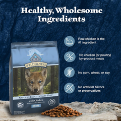 Blue Buffalo Wilderness Puppy High Protein Dry Dog Food With Real Chicken Plus Wholesome Grains, Made in the USA with Natural Ingredients, Chicken