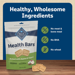 Blue Buffalo Health Bars Natural Crunchy Dog Treats Biscuits, Apple & Yogurt